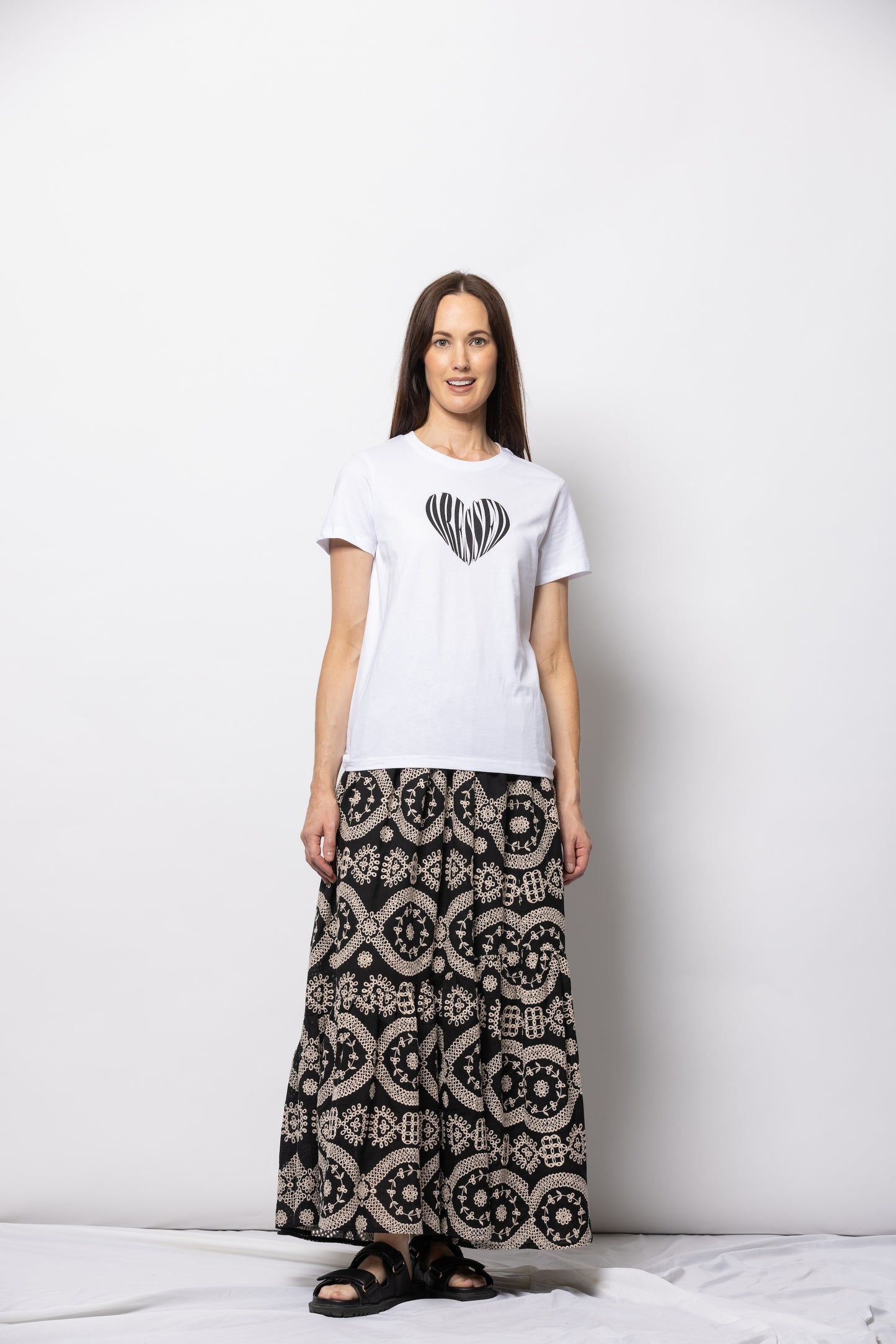 Heart Print T-Shirt | White