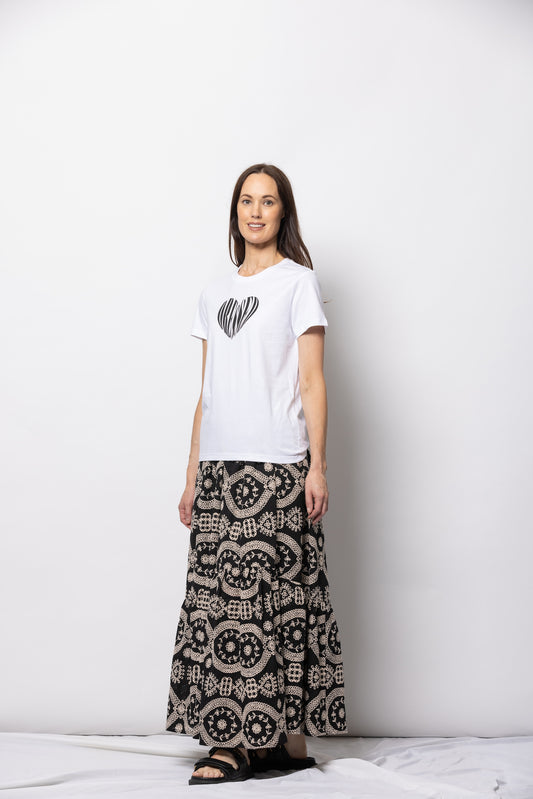 Heart Print T-Shirt | White